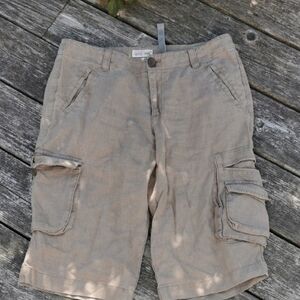 Vintage mens SissyBoy 100% linen shorts. Outdoorsy, campy, beachy. Size M